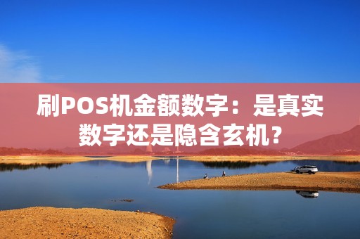 刷POS机金额数字：是真实数字还是隐含玄机？