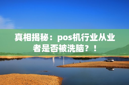 真相揭秘：pos机行业从业者是否被洗脑？！