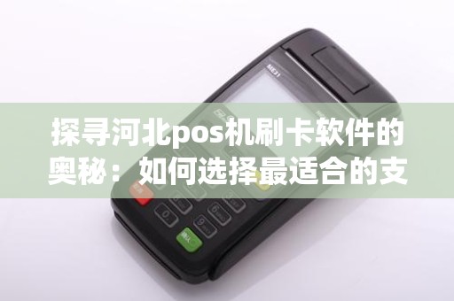 探寻河北pos机刷卡软件的奥秘：如何选择最适合的支付工具？