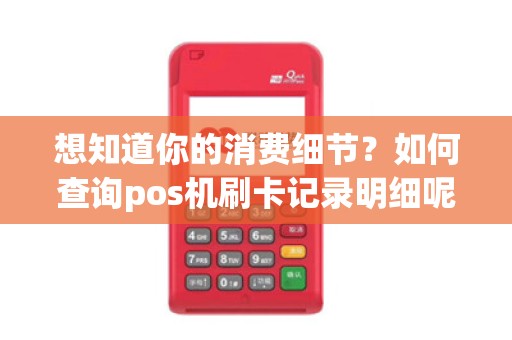 想知道你的消费细节？如何查询pos机刷卡记录明细呢？