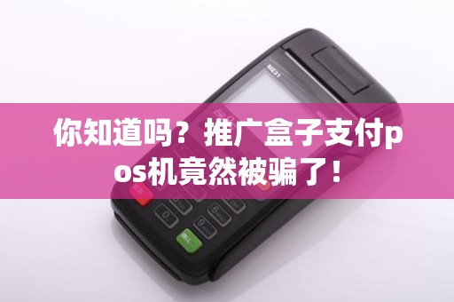 你知道吗？推广盒子支付pos机竟然被骗了！