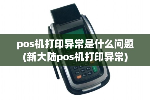 pos机打印异常是什么问题(新大陆pos机打印异常)