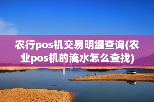 农行pos机交易明细查询(农业pos机的流水怎么查找)