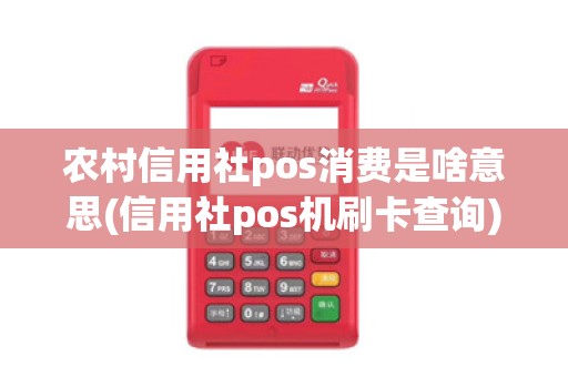 农村信用社pos消费是啥意思(信用社pos机刷卡查询)