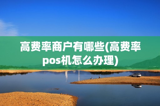 高费率商户有哪些(高费率pos机怎么办理)