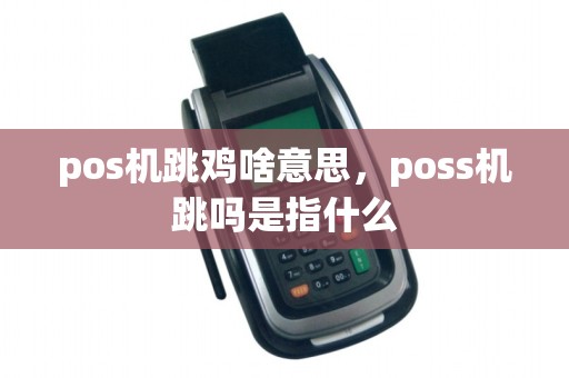 pos机跳鸡啥意思，poss机跳吗是指什么